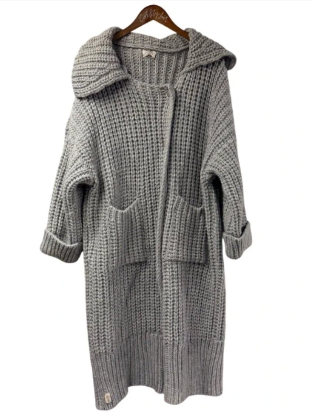 NWOT Mikuta The Light Long Knitted Cardigan Wool Aplaca M/L - Picture 2 of 6
